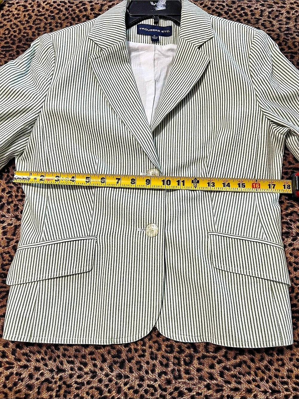 Trouser Etc. Striped Cotton Blazer size 6 & Bermuda Shorts size 2, Like New set,